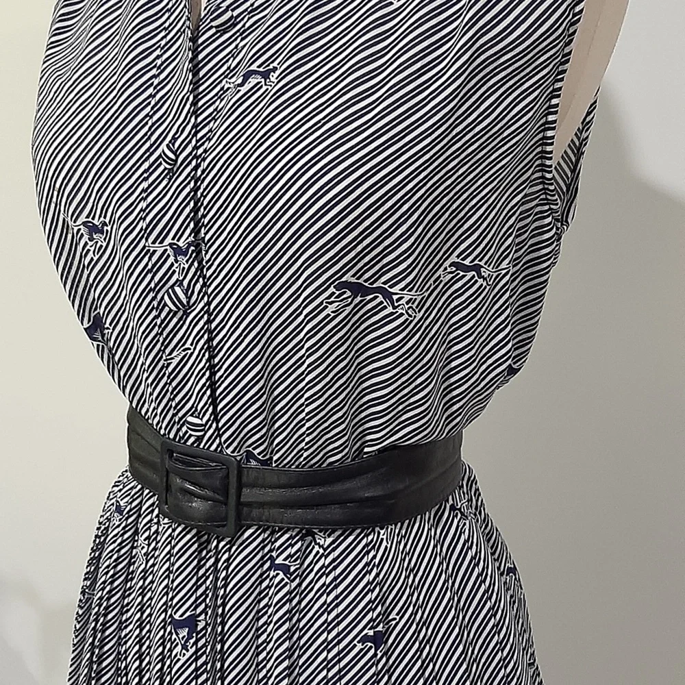Vintage Blue and White Fit and Flare Dress | Size 12/14 - Picture 3 of 11